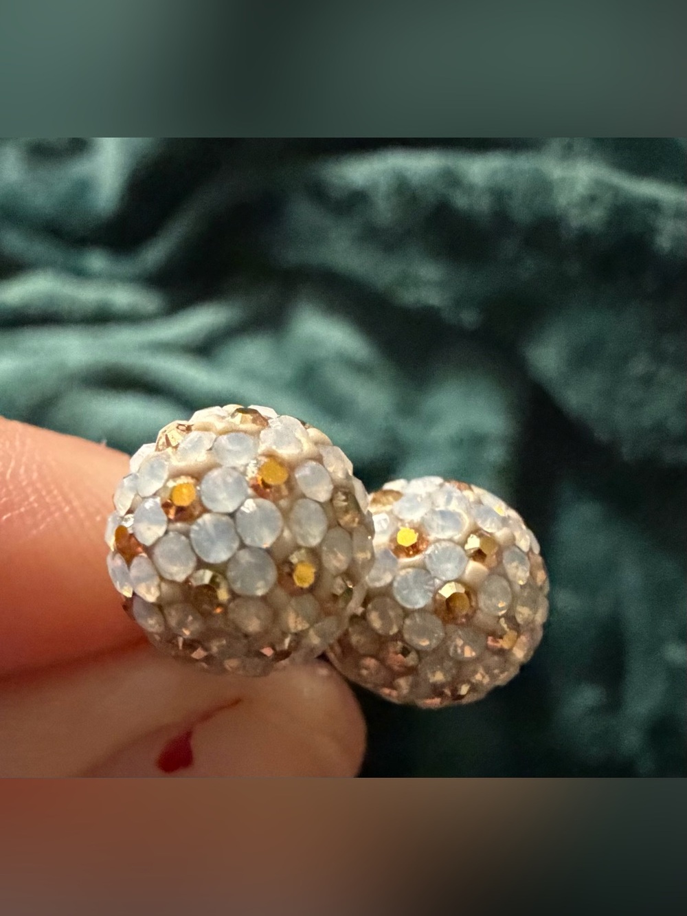 🌼🤍Hillberg & Berk White and Gold Crystal Daisy Large Sparkle Ball